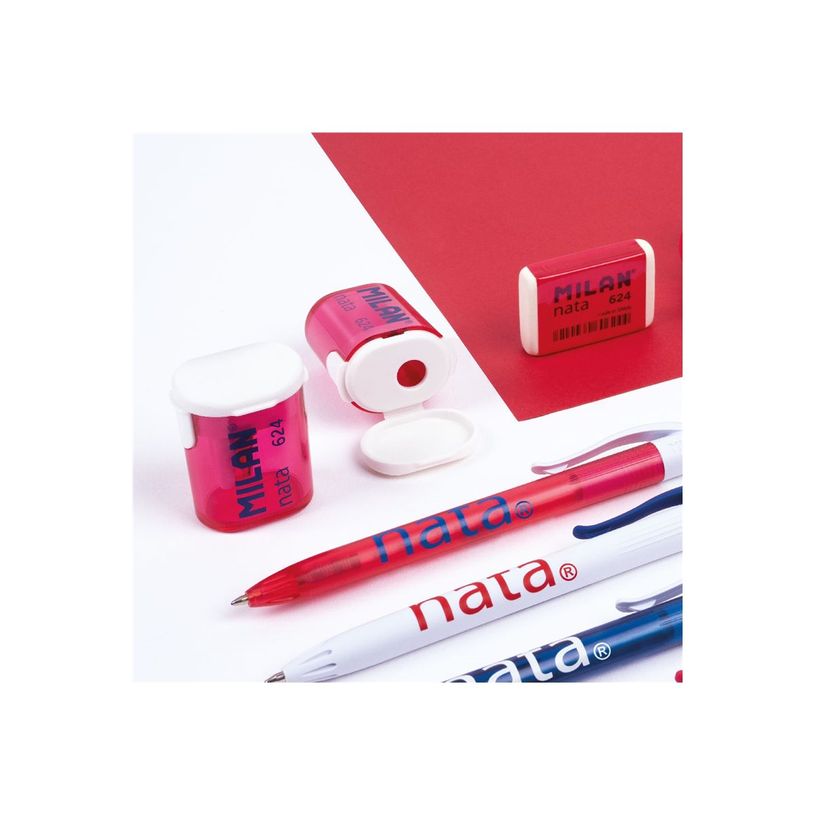 8411574110668-MILAN nata 624 - Sacapuntas - 4,2 x 3 x 2,3 cm - rosa, blanco-P_405241104_2-7