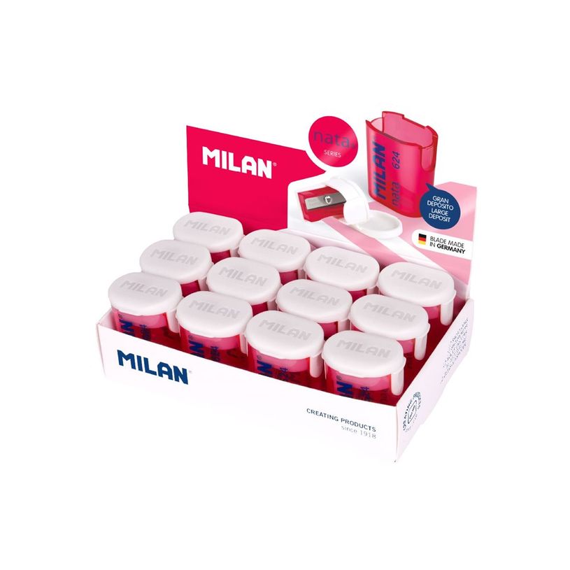 8411574110668-MILAN nata 624 - Sacapuntas - 4,2 x 3 x 2,3 cm - rosa, blanco-P_405241104_3-5