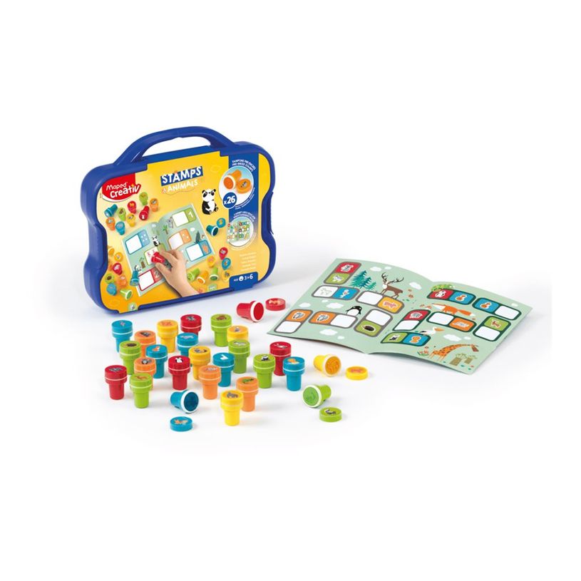 3154149070909-Maped Creativ - Ensemble de timbre d'artisanat - 26 pièces - animaux - rouge, orange, jau-P_405241110_1-4