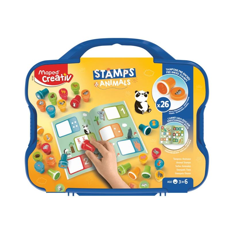 3154149070909-Maped Creativ - Ensemble de timbre d'artisanat - 26 pièces - animaux - rouge, orange, jau-P_405241110_2-0
