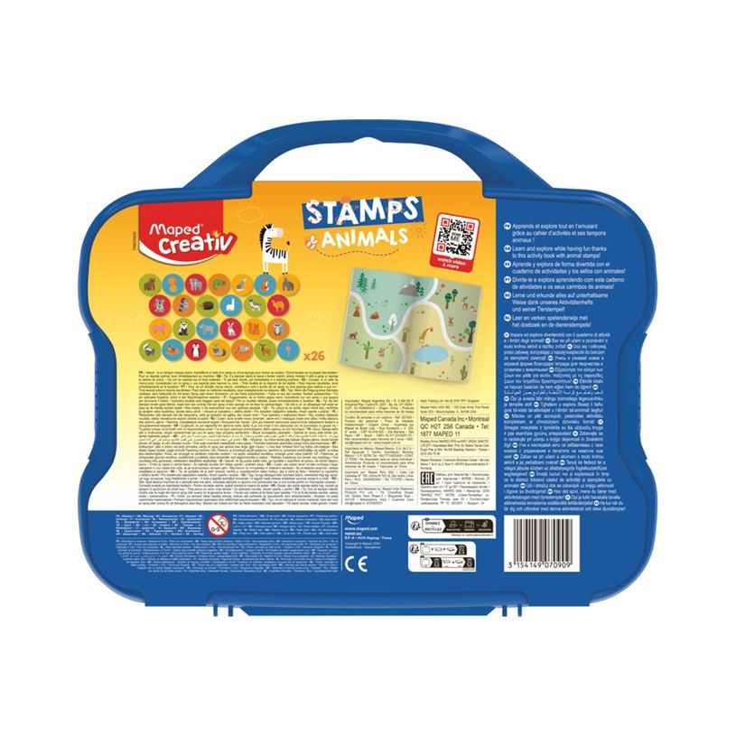 3154149070909-Maped Creativ - Ensemble de timbre d'artisanat - 26 pièces - animaux - rouge, orange, jau-P_405241110_4-2