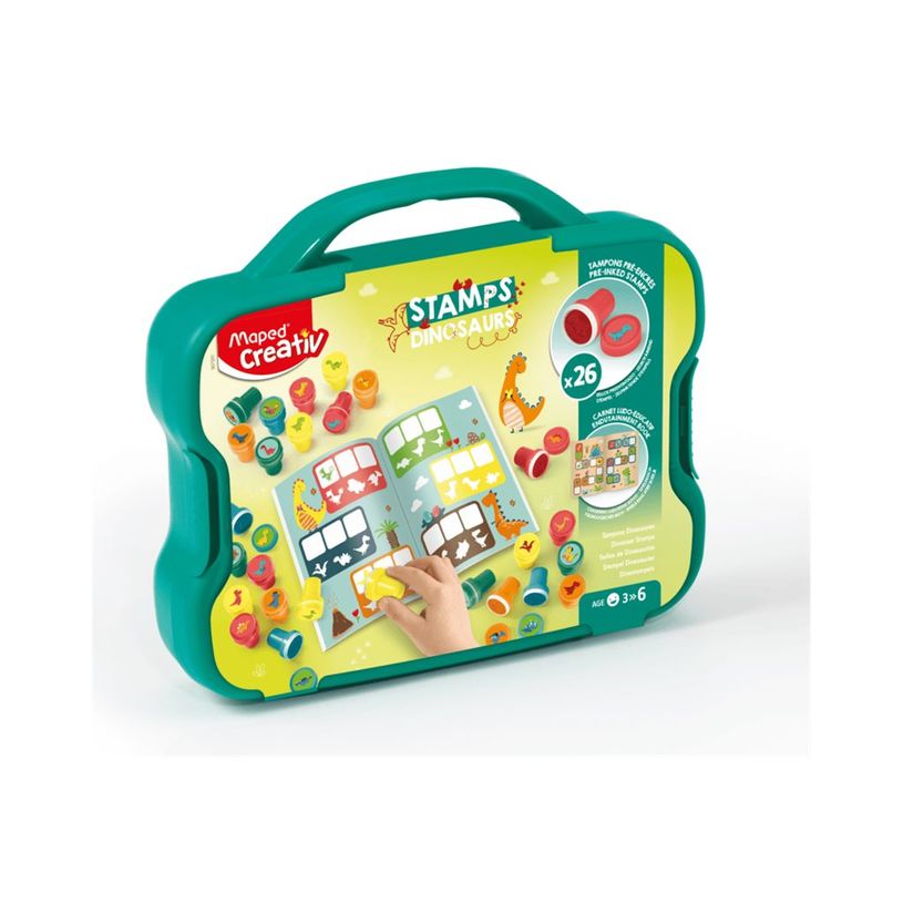 3154149070916-Maped Creativ - Ensemble de timbre d'artisanat - 26 pièces - dinosaures - rouge, orange, -P_405241111_2-1