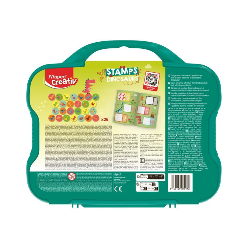 3154149070916-Maped Creativ - Ensemble de timbre d'artisanat - 26 pièces - dinosaures - rouge, orange, -P_405241111_3-2
