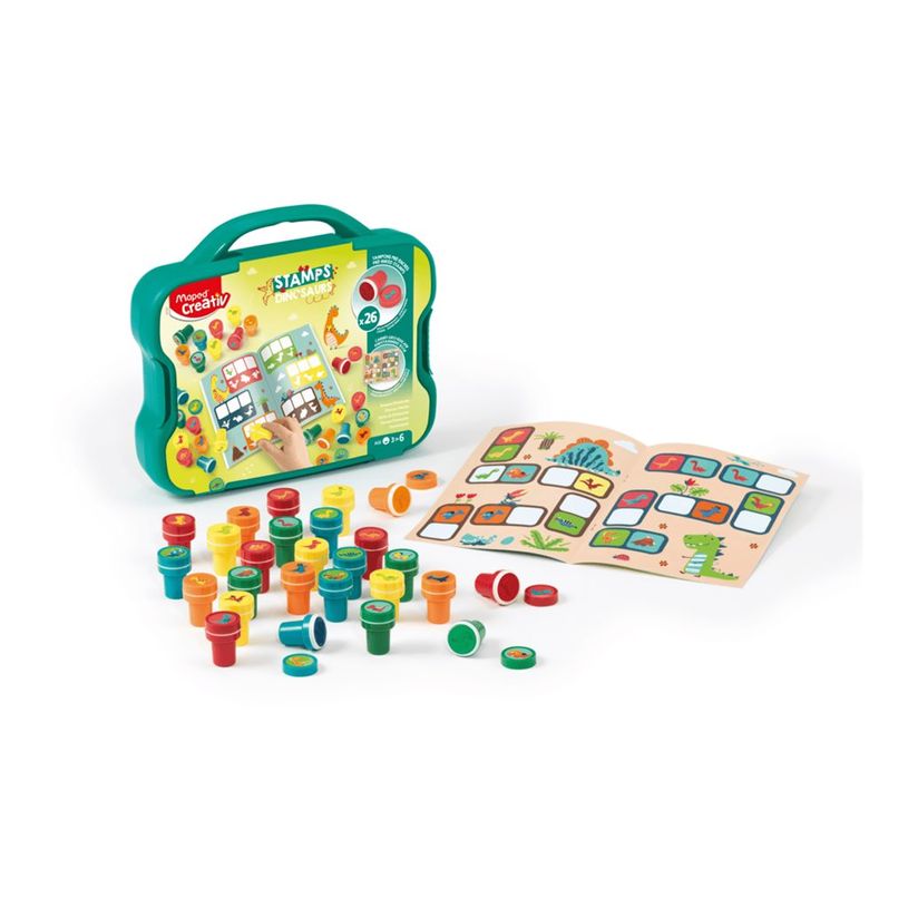 3154149070916-Maped Creativ - Ensemble de timbre d'artisanat - 26 pièces - dinosaures - rouge, orange, -P_405241111_4-3