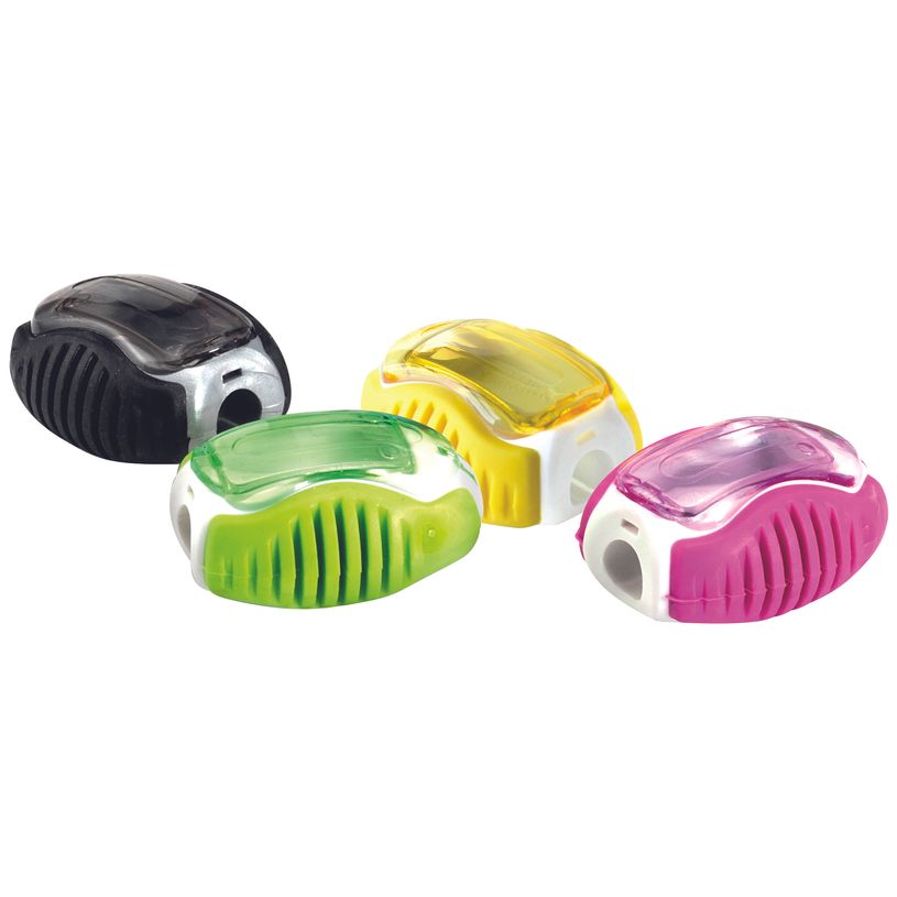 Lot De 4 Taille-crayons Avec Réservoir - Couleurs Vives, Réservoir Amovible | Pour école, Bureau, Maison (5,8x4,8 Cm)