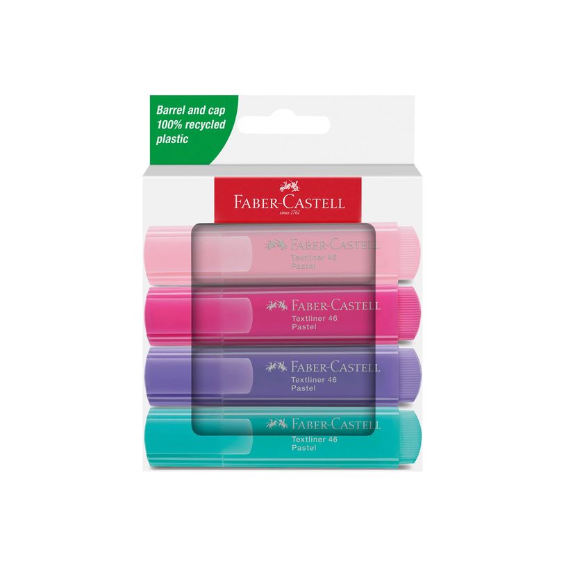 4005402546541-Faber-Castell Textliner 46 - Surligneur - fard à joues pastel, pastel purple pink, lilas pastel, turquoise pastel - encre-P_405241157_5-5