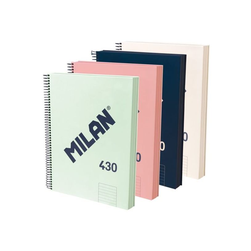 8411574109488-Milan 430 Since 1918 - Cahier de notes - reliure à spirale - A4 (210 x 297 mm) - 120 feuilles / 240 pages - lin-P_405241175_2-0