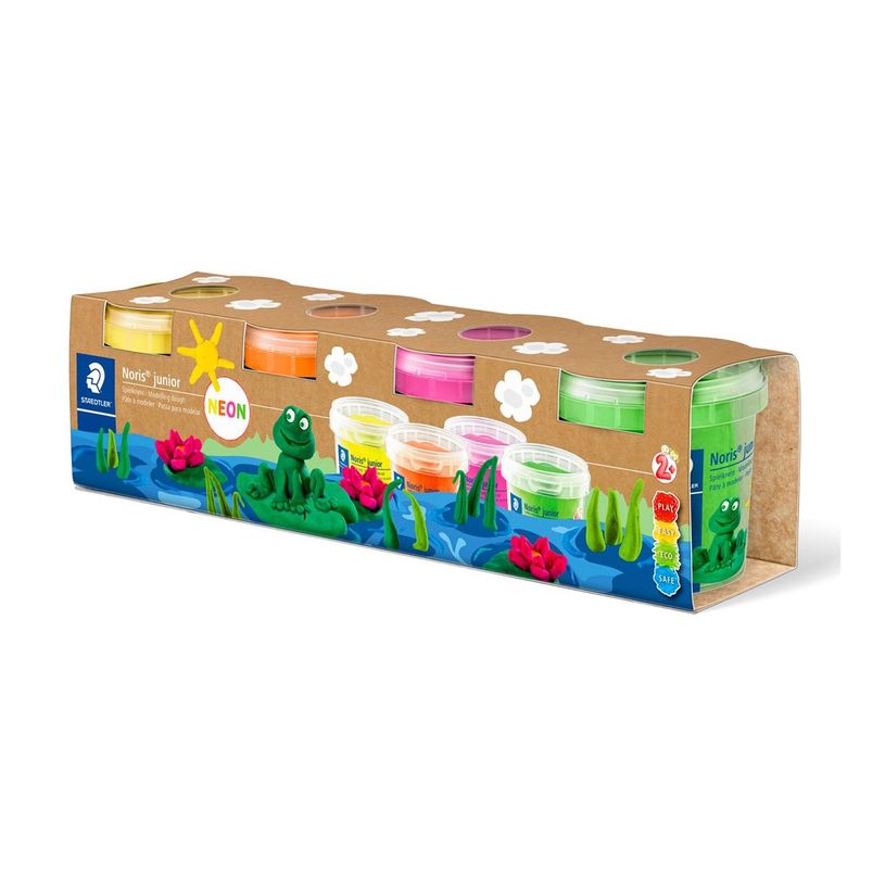 4007817162484-STAEDTLER Noris junior - Pâte à modeler - assortiment néon (pack de 4)-P_405241493_3-0