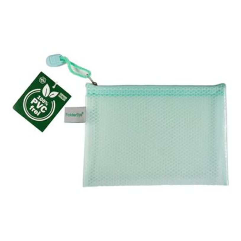 4250037433210-FolderSys - Valisette à fermeture éclair - pour A6 (105 x 148 mm) - vert pastel transpar-P_405241505_1-0