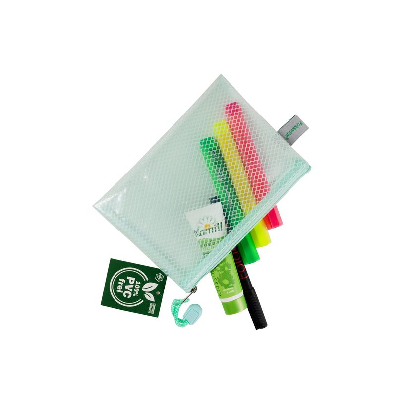4250037433210-FolderSys - Valisette à fermeture éclair - pour A6 (105 x 148 mm) - vert pastel transpar-P_405241505_2-1