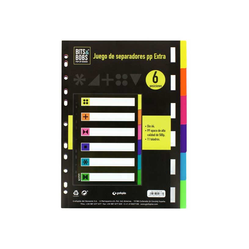 8413623126774-Grafoplas FLUOR - Intercalaire - 6 positions - pour A4 (210 x 297 mm)-P_405241544_1-0