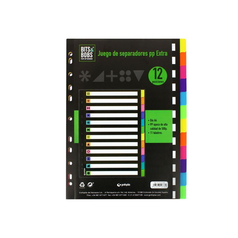 8413623126781-Grafoplas BITS&BOBS - Intercalaire - 12 positions - pour A4 (210 x 297 mm)-P_405241550_1-1