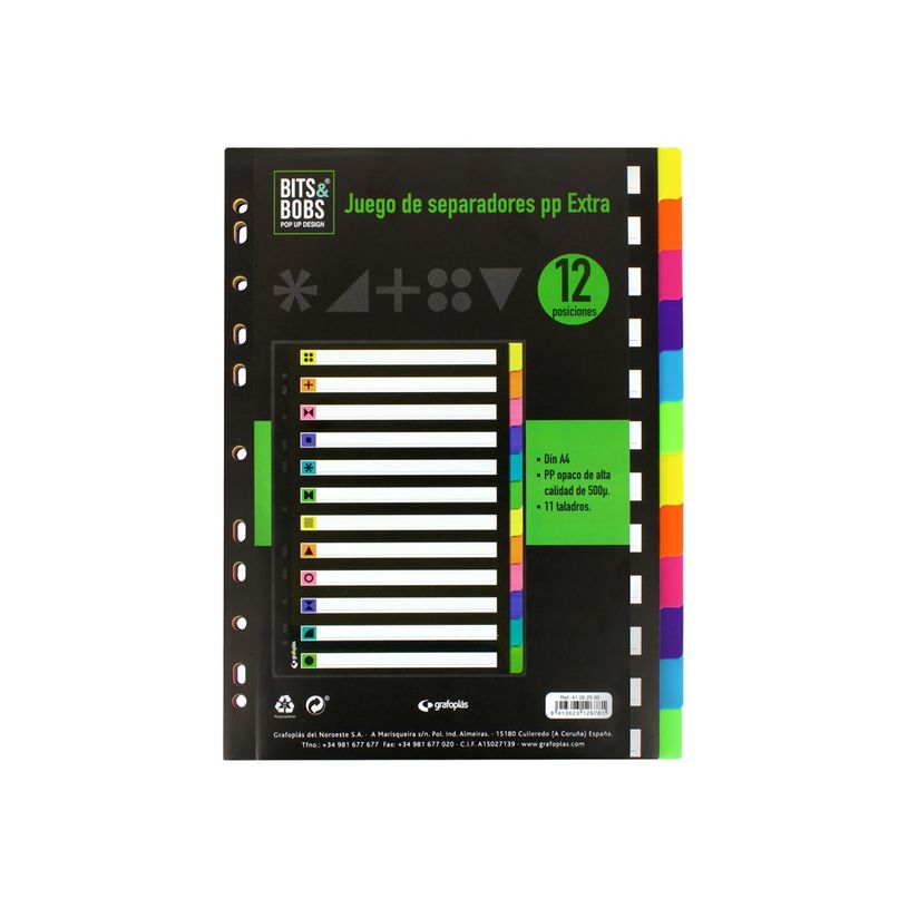 8413623126781-Grafoplas BITS&BOBS - Intercalaire - 12 positions - pour A4 (210 x 297 mm)-P_405241550_2-0