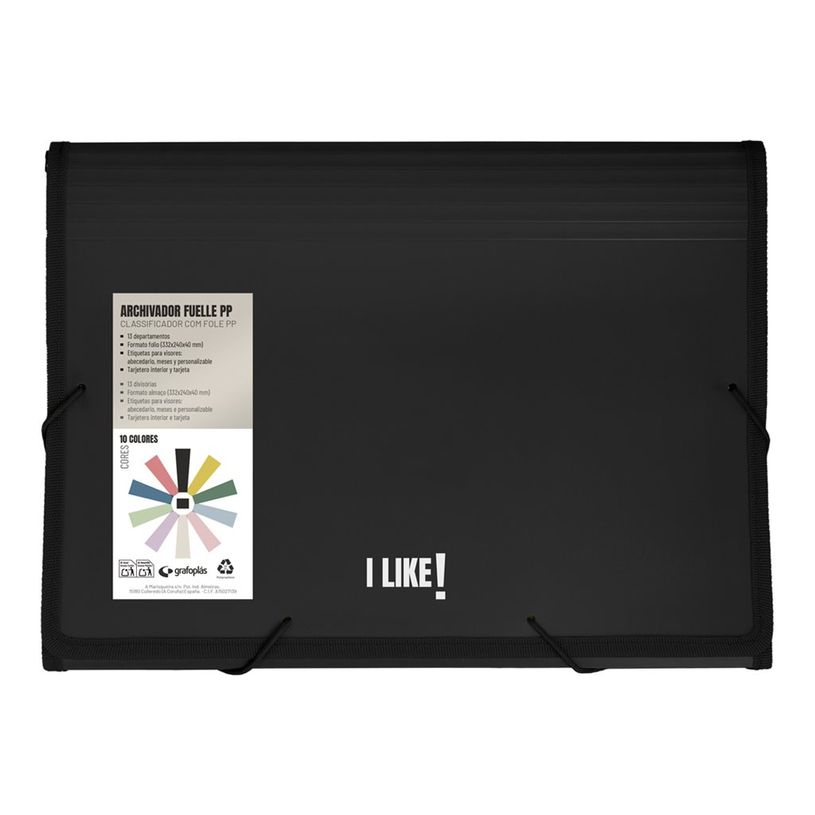 8413623298495-Grafoplas I Like! - Cartera de documentos - ampliable - 13 piezas - para Folio - negro-P_405241746_1-0