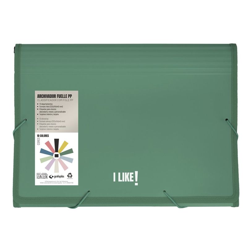 8413623298518-Grafoplas I Like! - Cartera de documentos - ampliable - 13 piezas - para Folio - verde osc-P_405241748_1-0