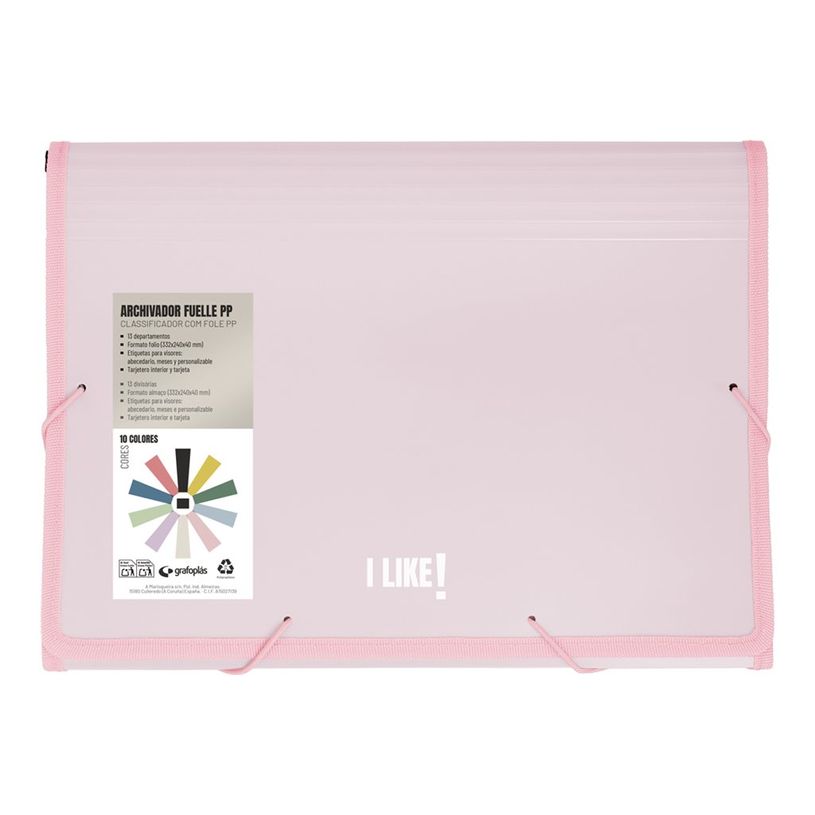8413623298570-Grafoplas I Like! - Cartera de documentos - ampliable - 13 piezas - para Folio - rosa clar-P_405241754_1-0