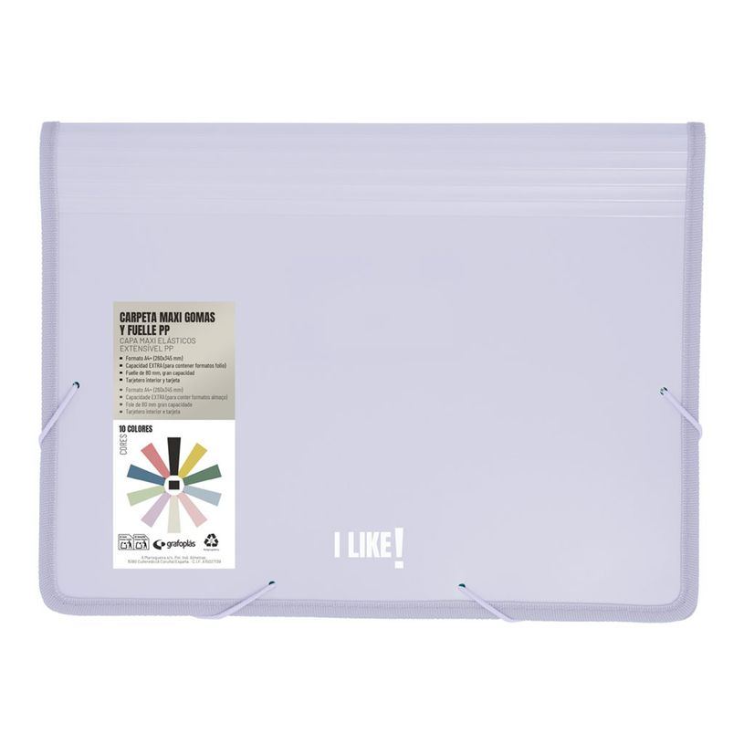 8413623484928-Grafoplas MAXI I Like! - Pochette - largeur de dos : 80 mm - pour A4 Plus, Folio - lavande-P_405241788_2-0