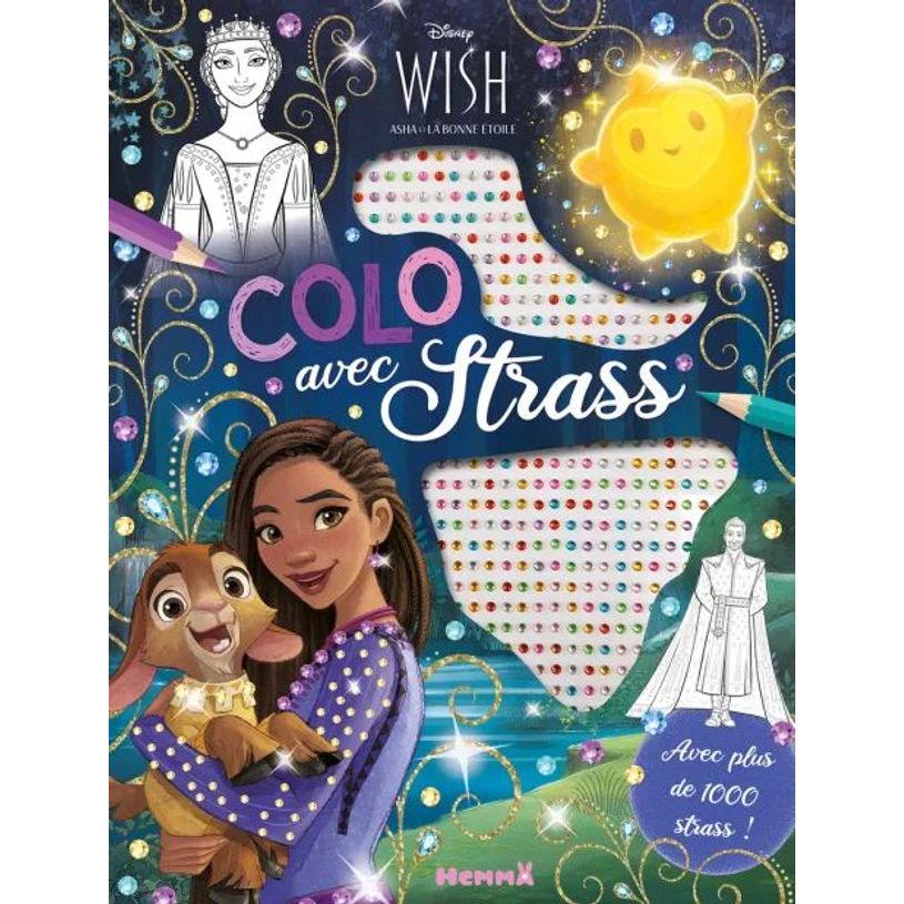 9782508057595-Disney Wish - Colo avec strass - Avec plus de 1000 strass ! - livre de coloriage / d'activités--0
