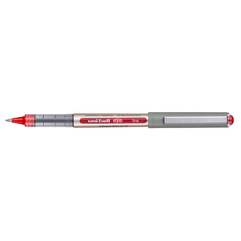 4902778315170-Roller encre liquide écriture moyenne - plastique recyclé uni ball EYE (eco) 0,7 mm - Rouge--0