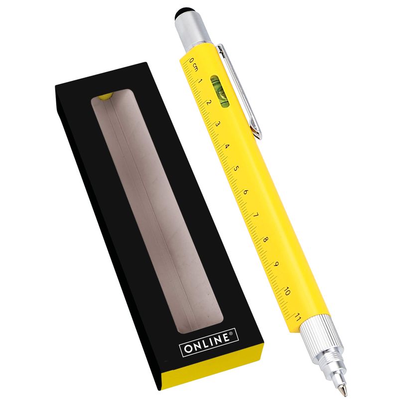 4014421701701-Stylo bille Tool Pen Yellow/jaune en boîte cadeau--2