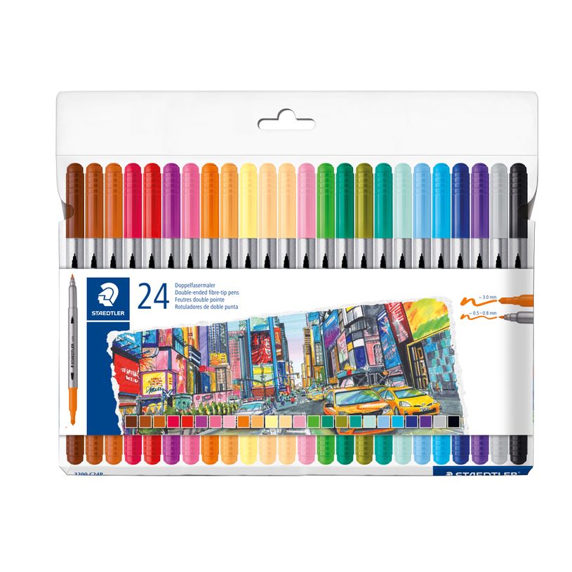 4007817169025-Staedtler Design Journey – 24 feutres de coloriage double pointe 1 mm et 3 mm--0