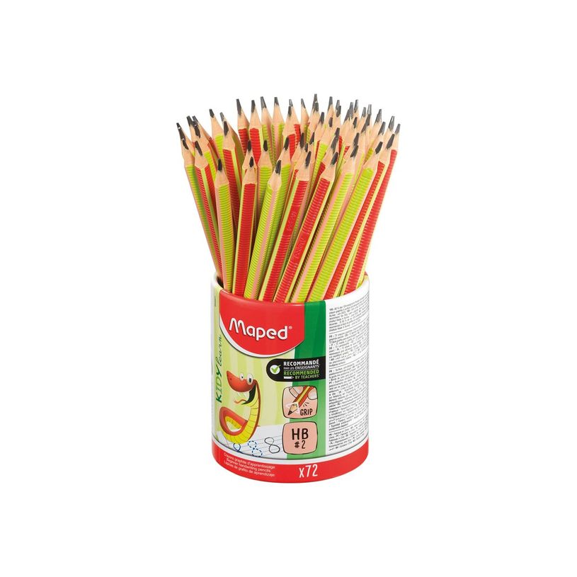 3154148546016-Maped Kidy Learn - Crayons HB N°2 avec Grip et Embout Coupé - Premiers Outils d'Écriture - Bo