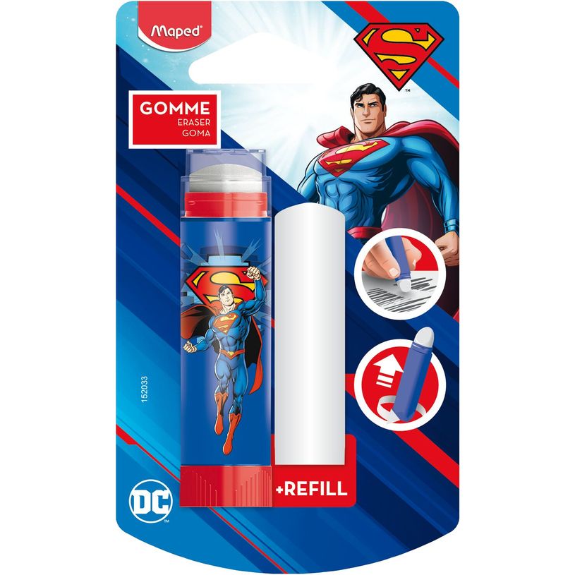 3154141520334-Maped - Superman - Gomme tube + 1 recharge gomme-P_405242125_1-0