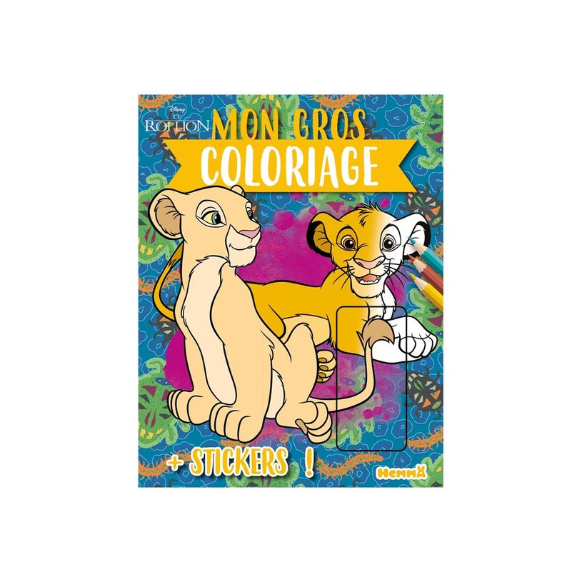9782508059605-Mon gros coloriage + stickers! (Simba et Nala) - Disney - Le Roi Lion - livre de coloriage-P_405242161_1-0