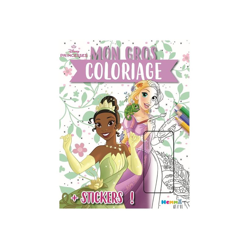 9782508059636-Mon gros coloriage + stickers! (Raiponce et Tiana) - Disney Princesses - livre de coloriag-P_405242164_1-0