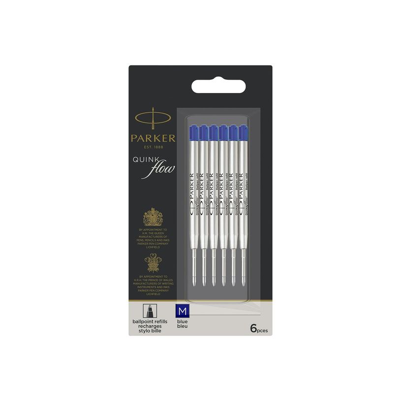 3026980251567-Parker QUINKflow - Recharge - bleu - encre pigmentée - moyen (pack de 6)-P_405242335_2-0