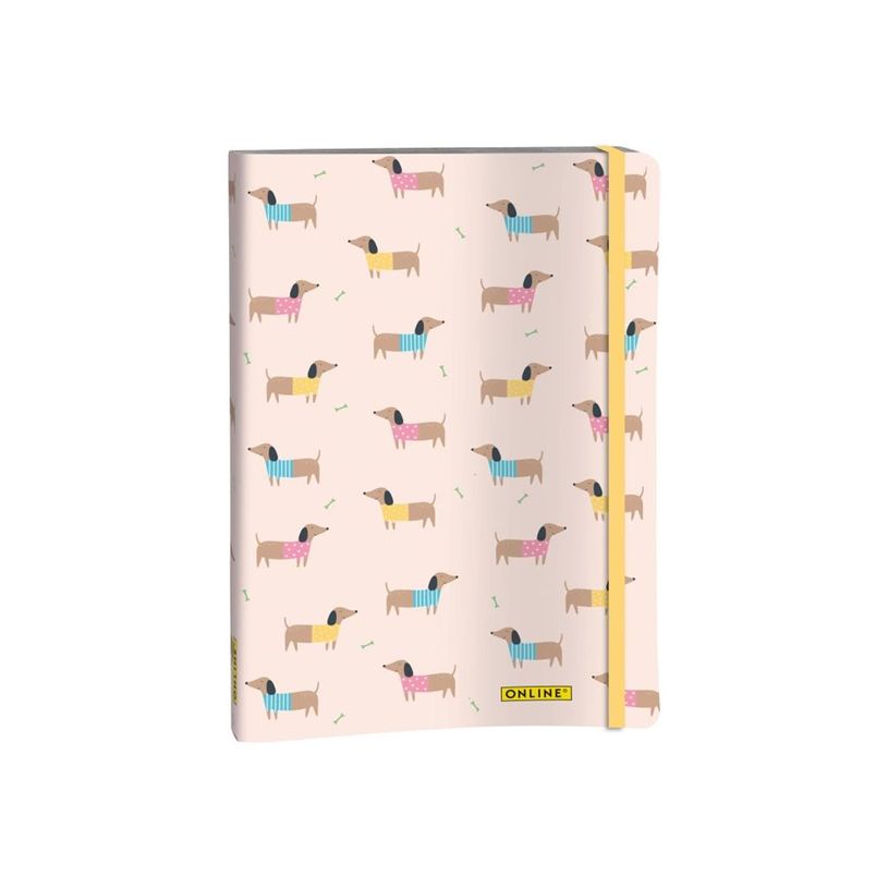 4014421022882-ONLINE - Carnet à puce - A5 - 72 feuilles / 144 pages - pointillé - dachshund - rose - c-P_405242399_2-0