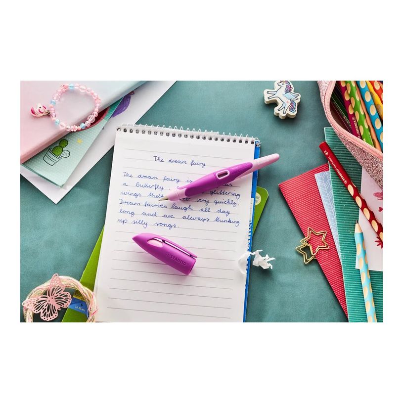 4006381616331-STABILO EASYbirdy 3D DreamWorld - Stylo plume - non permanent - bleu roi-P_405242445_6-5