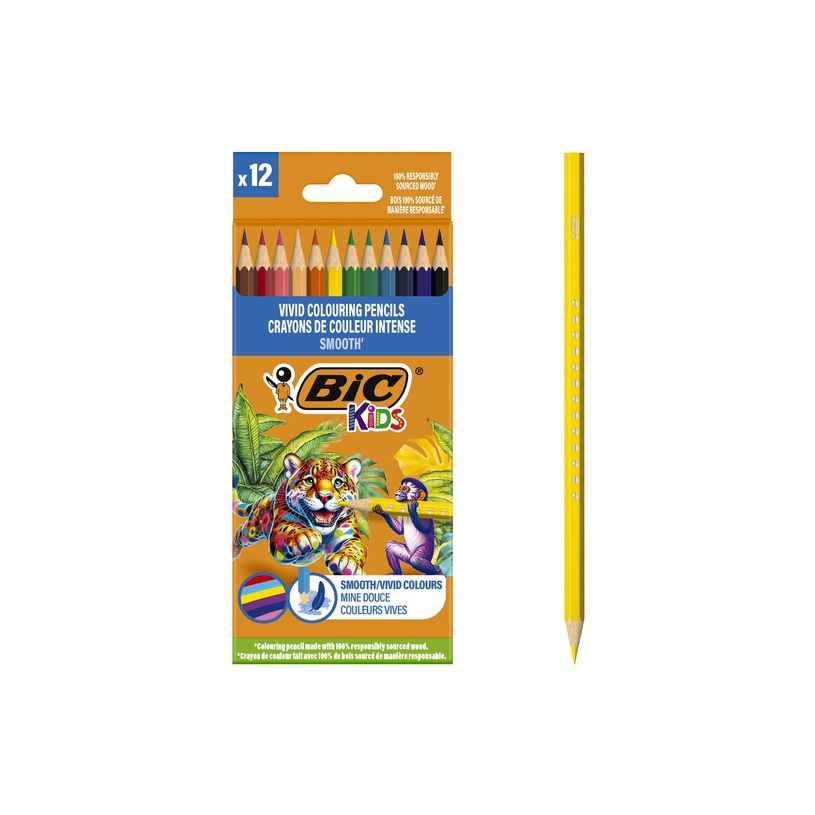 3086123768772-BIC Kids 12 Crayons de Couleur bois - Couleurs assorties-P_405242455_5-4