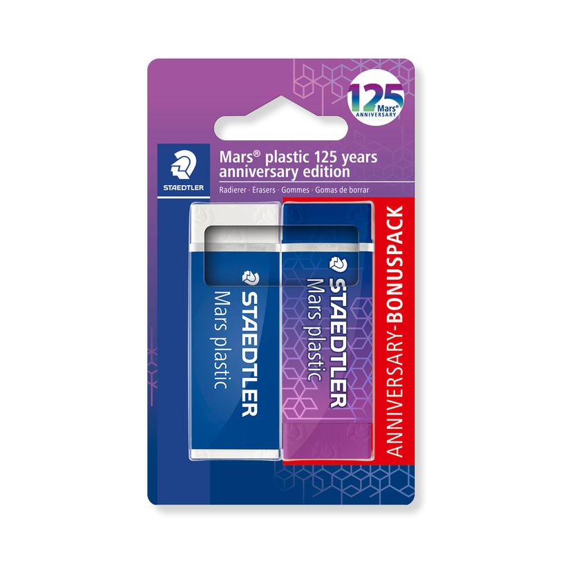 4007817167465-STAEDTLER Mars® plastic 526 50 - Blister 2 gommes blanche et couleur bleu/lilas sans latex 65 x 23 -P_405242519_1-0