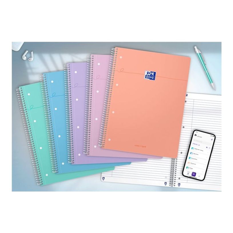 3020120231228-Oxford Smart Pastel - Cahier de notes - reliure à spirale - A4 Plus (230 x 297 mm) - 80 feuilles-P_405242576_7-8