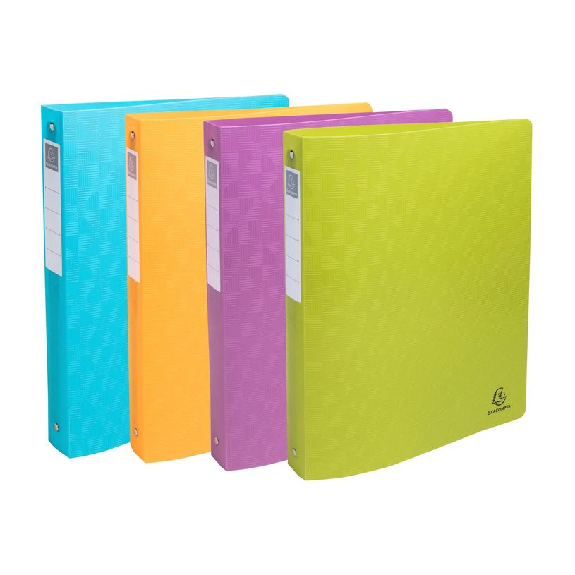 3130630519300-Exacompta - Classeur 4 Anneaux 30mm - Polypropylène Recyclé Pop'N Co - Couleurs Assortie-P_405242609_1-0