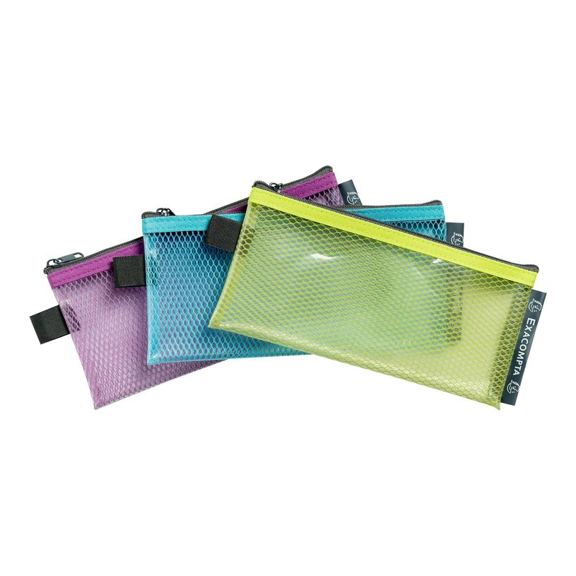 3130630381105-Exacompta Pop'N Co - Pochette à fermeture éclair - pour 180 x 80 mm - citron vert, cyan,-P_405242613_2-0