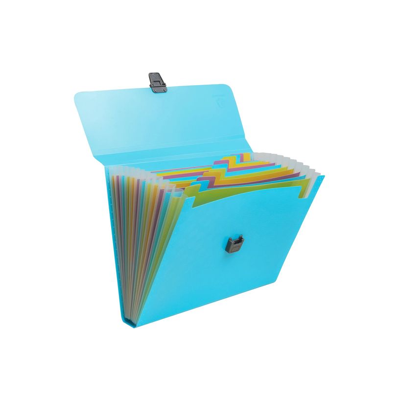 3130630552994-Exacompta Pop'N Co - Trieur à soufflet - 13 compartiments - pour A4 (210 x 297 mm) - cyan-P_405242634_3-1