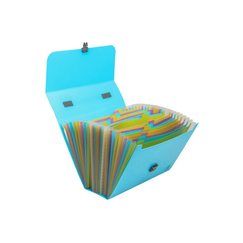3130630556992-Exacompta Pop'N Co - Trieur à soufflet - 24 compartiments - pour A4 (210 x 297 mm) - cyan-P_405242635_3-1