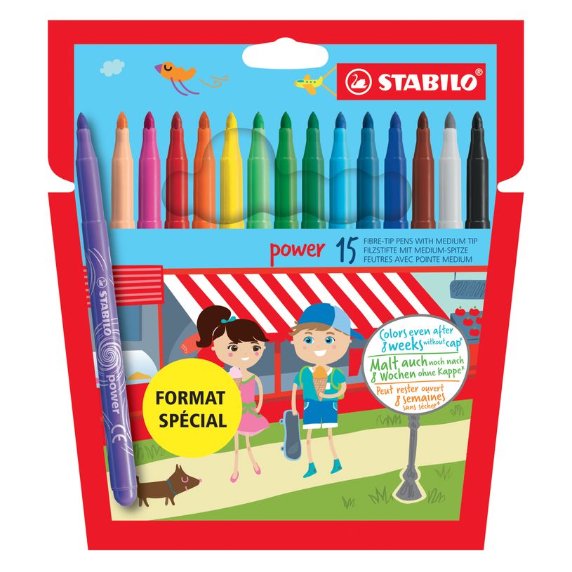 4006381610483-STABILO power -15 feutres de coloriage pointe moyenne-P_405242665_1-0