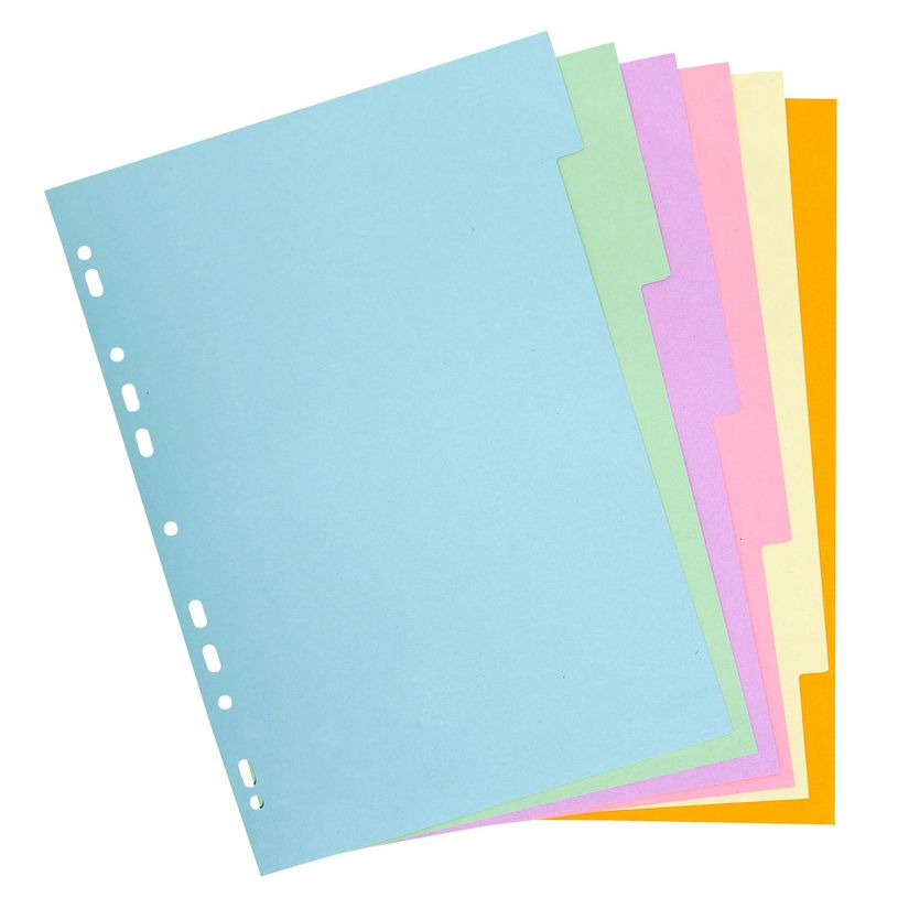 3130639716564-Intercalaire 6 positions format - A4 - carton recyclée - pastel-P_405242686_1-0