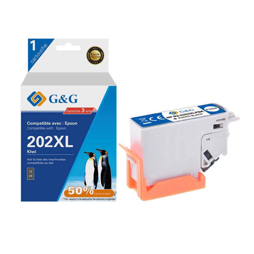 6941881289006-Cartouche compatible Epson 202XL Kiwi - noir photo - G&G-P_405242831_1-0