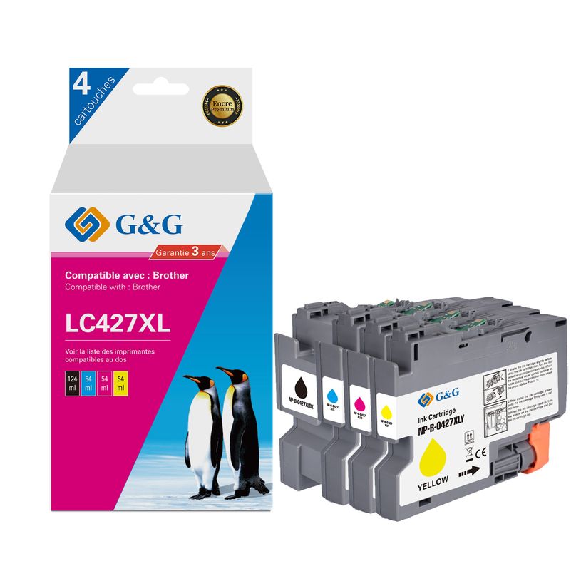6942383144329-Cartouche compatible Brother LC427XL - Pack de 4 - noir, cyan, magenta, jaune - G&G-P_405242947_1-0