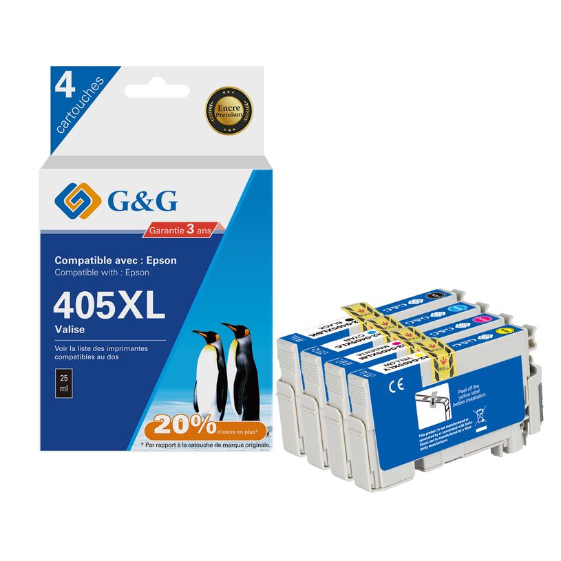 6937173407357-Cartouche compatible Epson 405XL Valise - Pack de 4 - noir, cyan, magenta, jaune - G&G-P_405242955_1-0