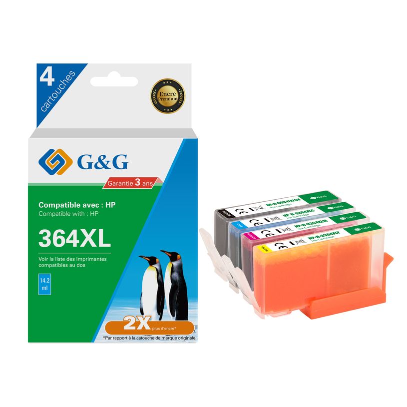 6941881288863-Cartouche compatible HP 364XL - Pack de 4 - noir, cyan, magenta, jaune - G&G-P_405242960_1-0
