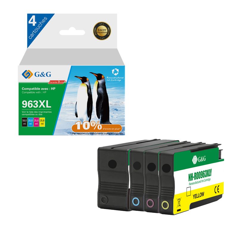 6937173407869-Cartouche compatible HP 963XL - Pack de 4 - noir, cyan, magenta, jaune - G&G-P_405242968_1-0