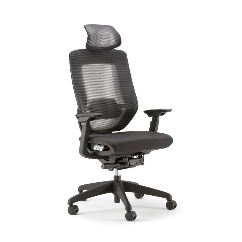 3760388581290-Fauteuil de bureau ALEA - accoudoirs - appuie-tête - noir--5
