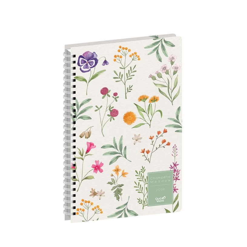 3371010532124-Agenda Année Civile - MINISTRE SPIRALÉ FR - Couverture Daisy - Herbier - 16x24 cm - Semainier - 14 mois de décembre à ja--0