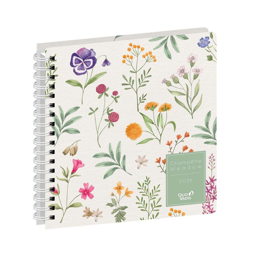 3371010532100-Agenda Année Civile - EXECUTIF SPIRALÉ FR - Couverture Daisy - Herbier - 16x16 cm - Semainier - 13 mois de décembre à déc--0