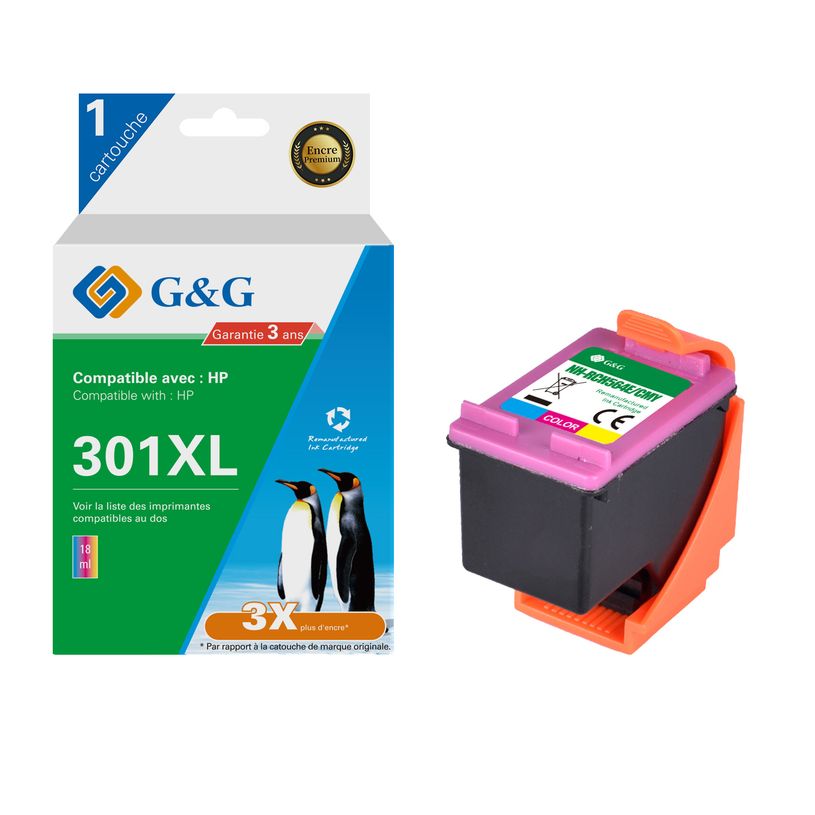 6941881289624-Cartouche remanufacturée HP 301XL - cyan, magenta,jaune - G&G-P_405243059_1-0